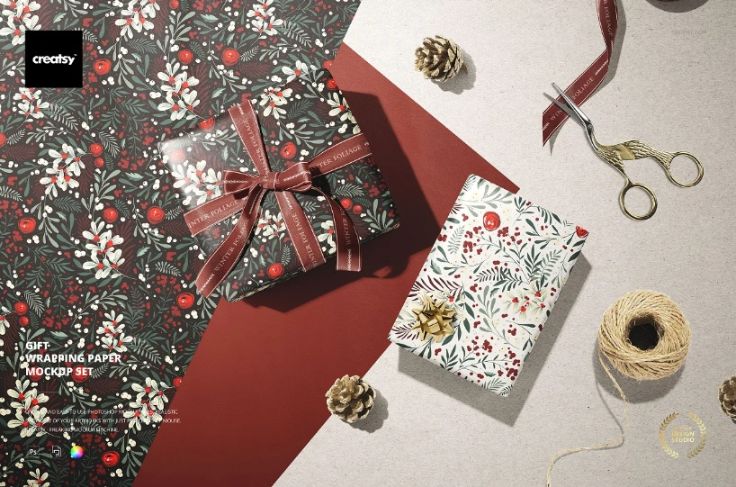 Wrapping Paper Mockups PSD