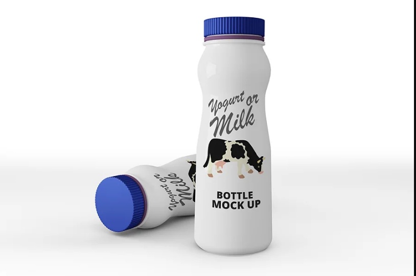Yogurt Bottle Branding Mockup