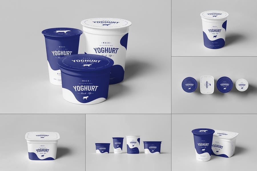 Yogurt Cup Mockup PSD Set