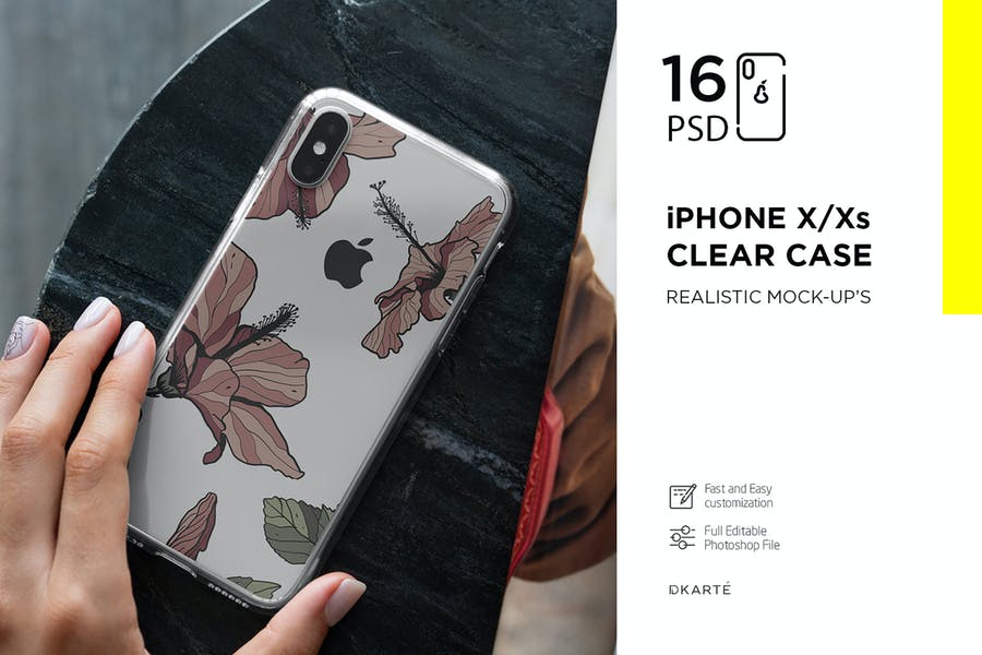 iPhone X Clear Case Mockup PSD