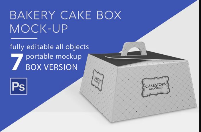 Bakery Cake Box Mockups