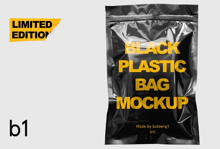 Black Plastic Bags Mockups