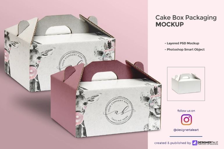 Download 20 Cake Box Mockup Psd For Bakery Branding Mockupcloud