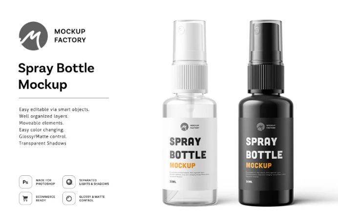 Clean Spray Bottle Mockup PSD