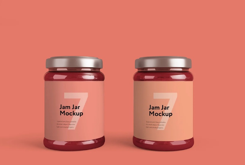 Easy Editable Jam Jar Mockups
