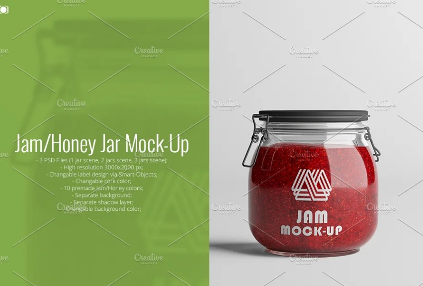 Jam Packaging Mockup PSD