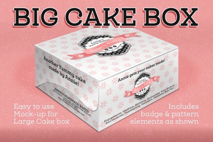 Large Cake Box Mockups