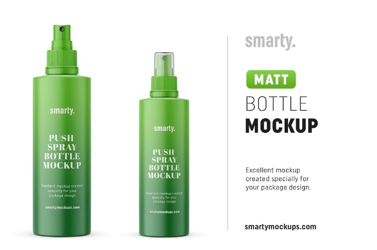Matte Spray Bottles Mockup