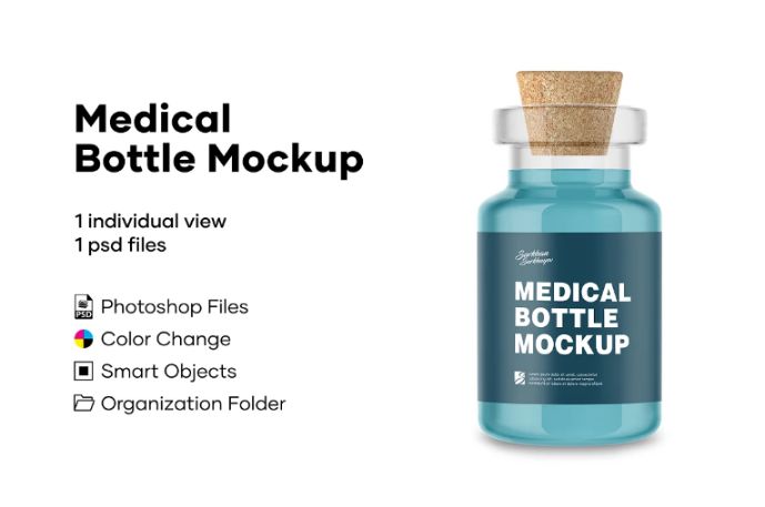 Medical Bottle Mockup PSD