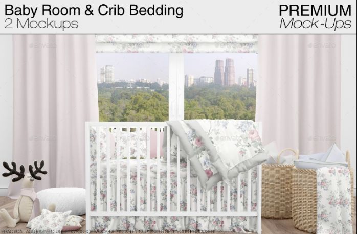 Minimal Crib Bedding Mockups