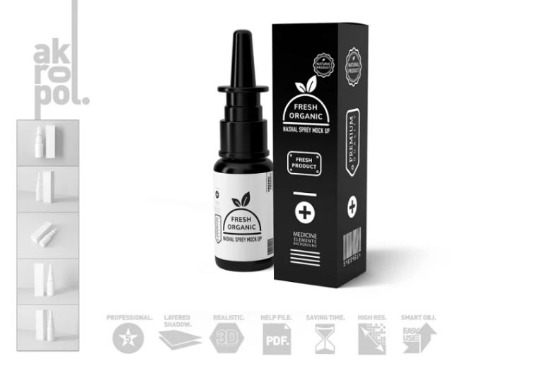 Nasal Spray Packaging Mockups