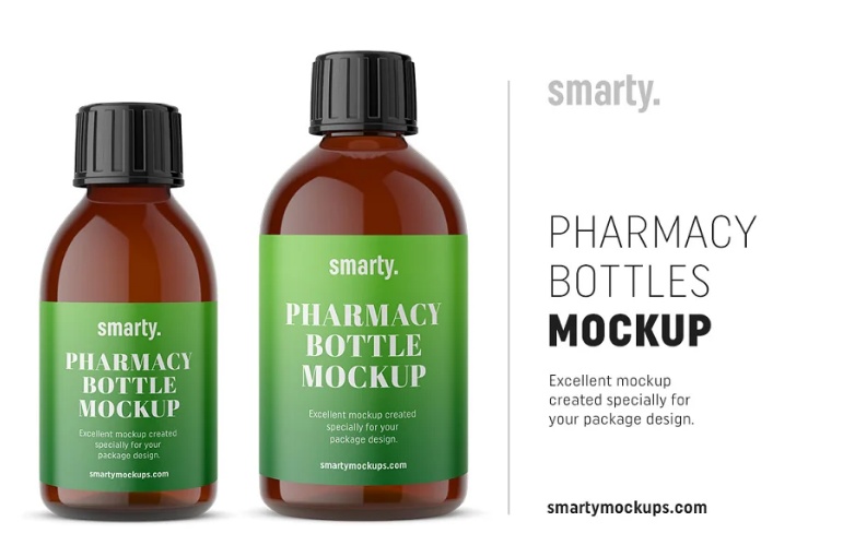 Pharma Bottles Mockup PSD