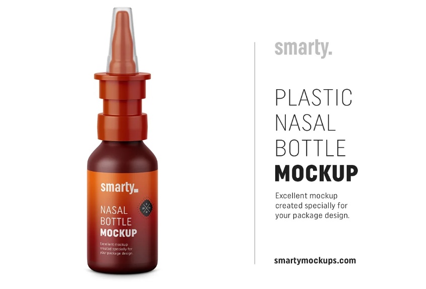 Plastic Nasal Bottle Mockup