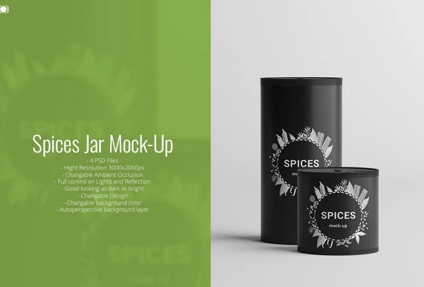 Realistic Spices Jar Mockups