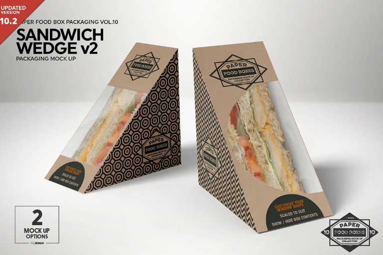 Sandwich Wedges Box Mockup