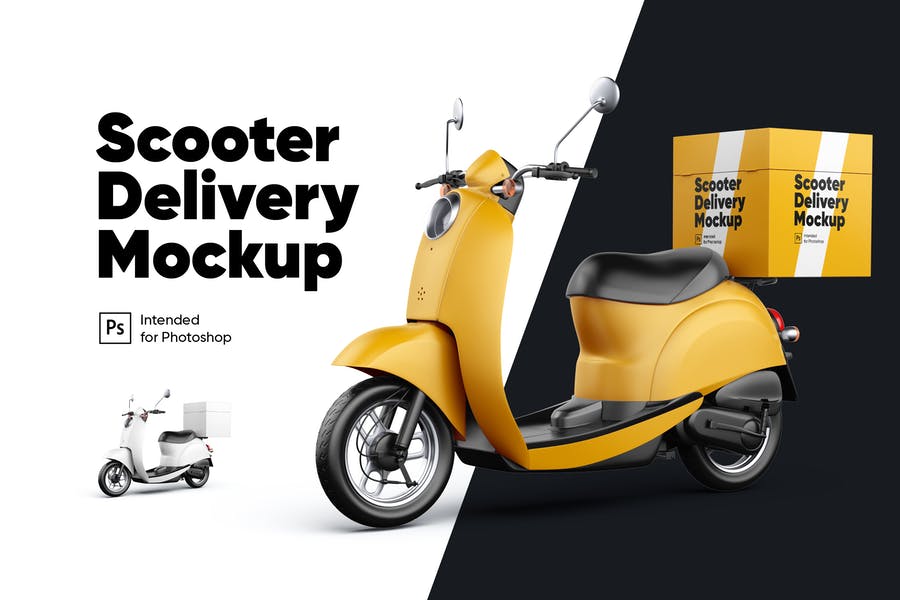 Scooter Delivery Mockup PSD