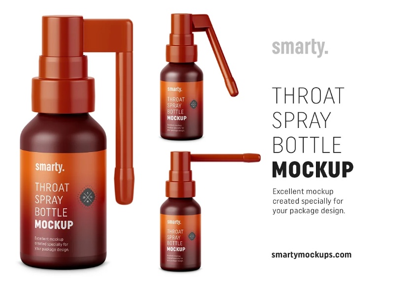 Spray Throat Bottle Mockup