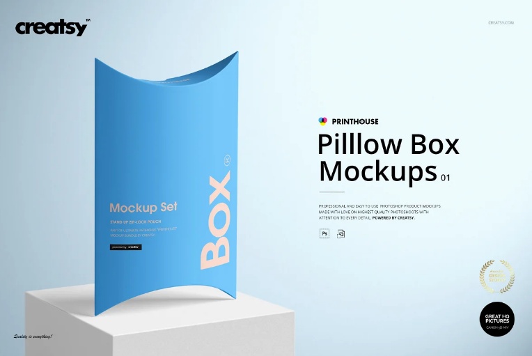 Standing Pillow Box Mockups