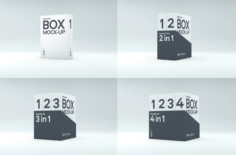 Ultra Clean Software Boxes Mockup