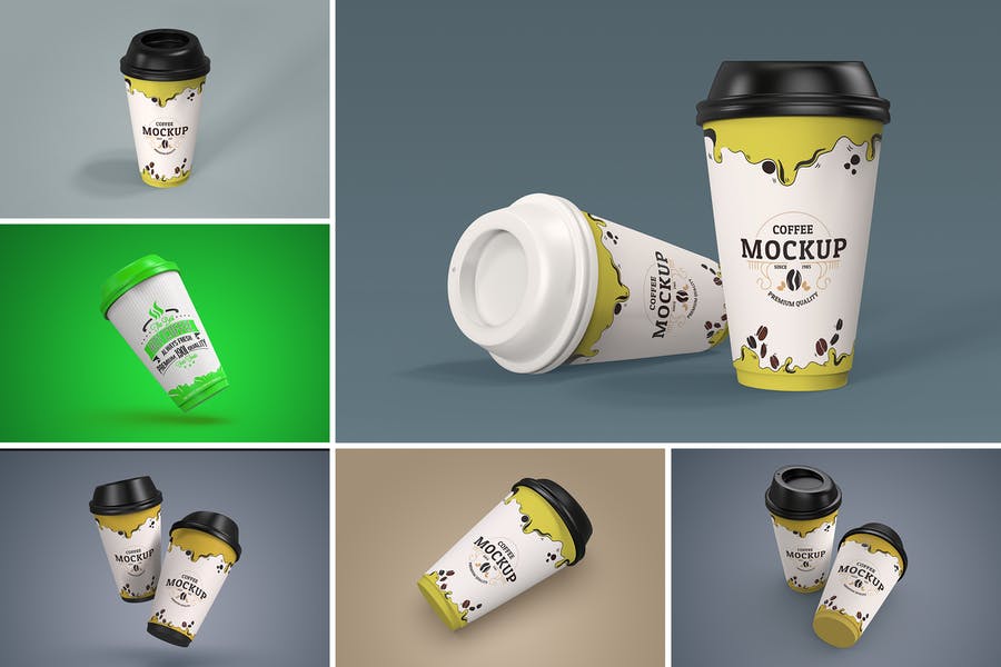 10 Paper Coffee Cup Mockups