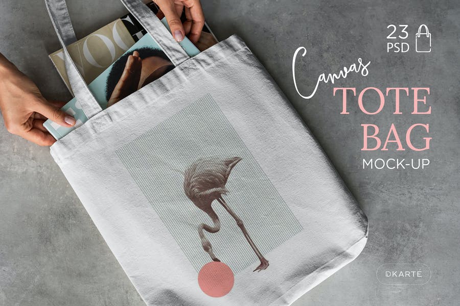 23 Canvas Tote Bags Mockup PSD