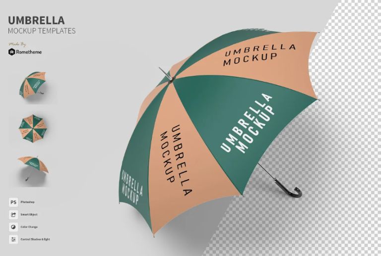 3 Umbrella Mockup Templates