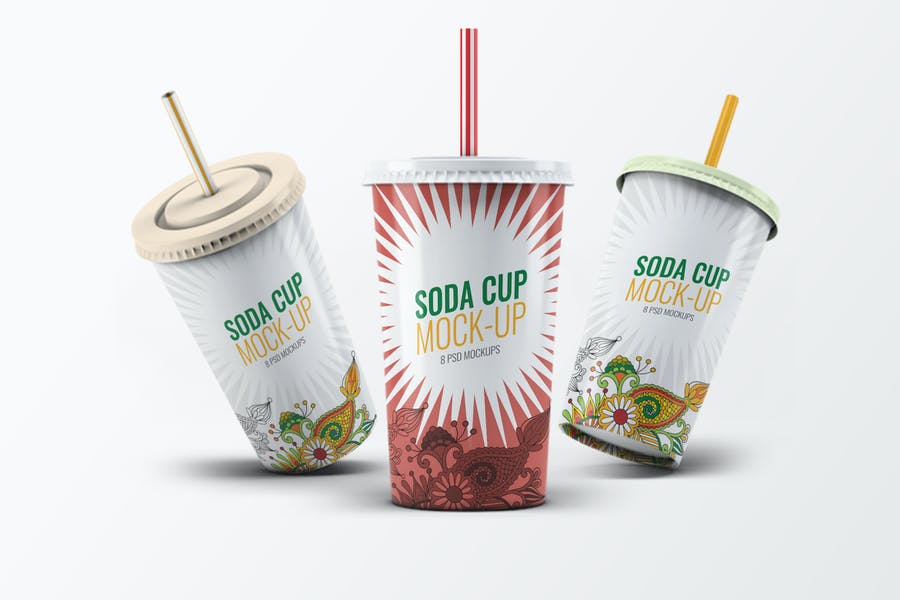 8 Photo Realistic Drinks Cup Mockup