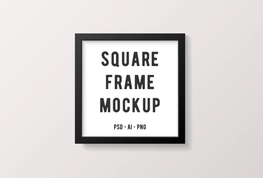 Black Square Frame Mockups PSD