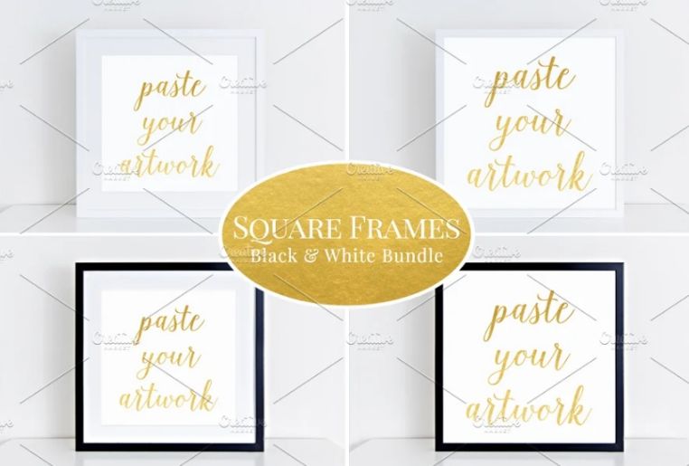 Clean Square Frame Mockups PSD