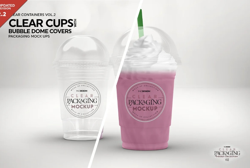 Clear Dome Drinks Cup Mockup