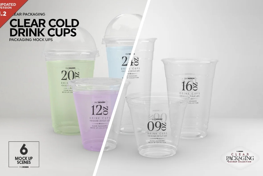 Clear Drinks Cup Mockups PSD