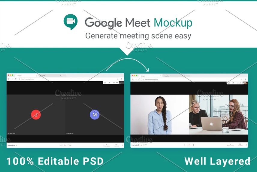 Download 4 Online Meeting Mockup Psd For Zoom And Google Meet Mockupcloud