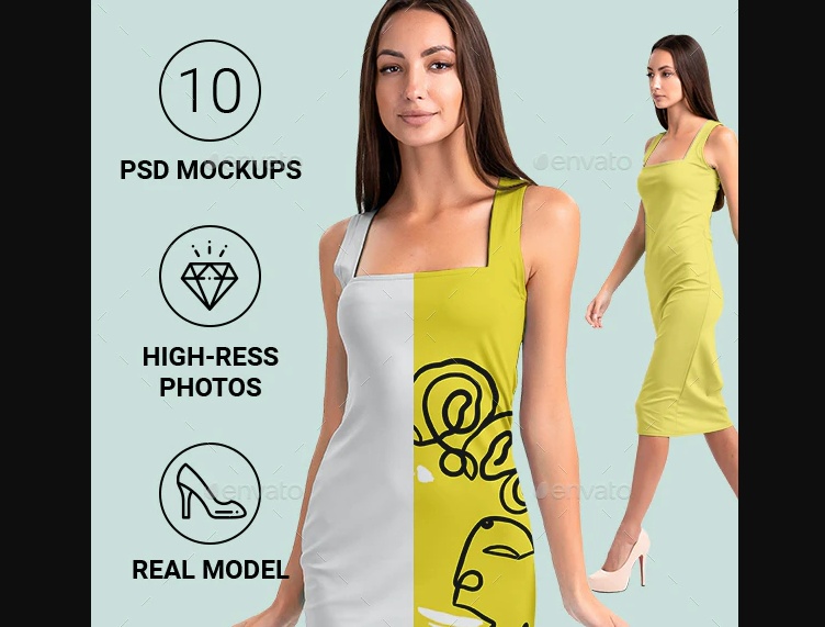 Elegant Dress PSD Mockup