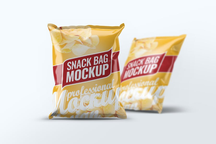 Front View Snack Bags Mockup