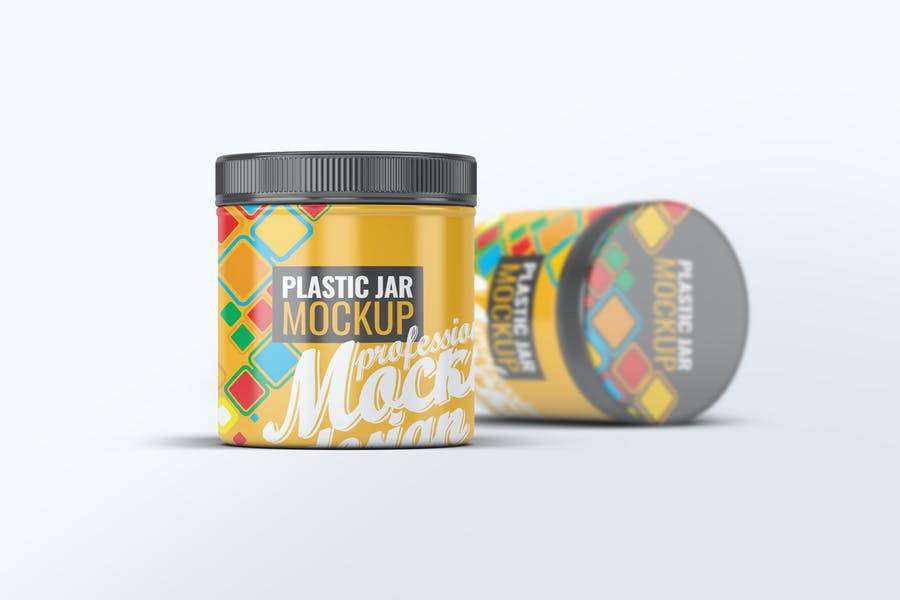Fully Editable Plastic Jar mockups