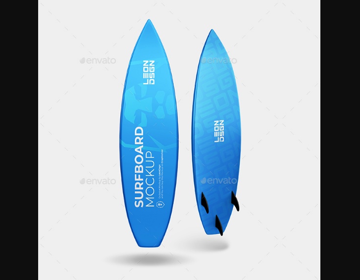 Glossy Surfboard Mockups