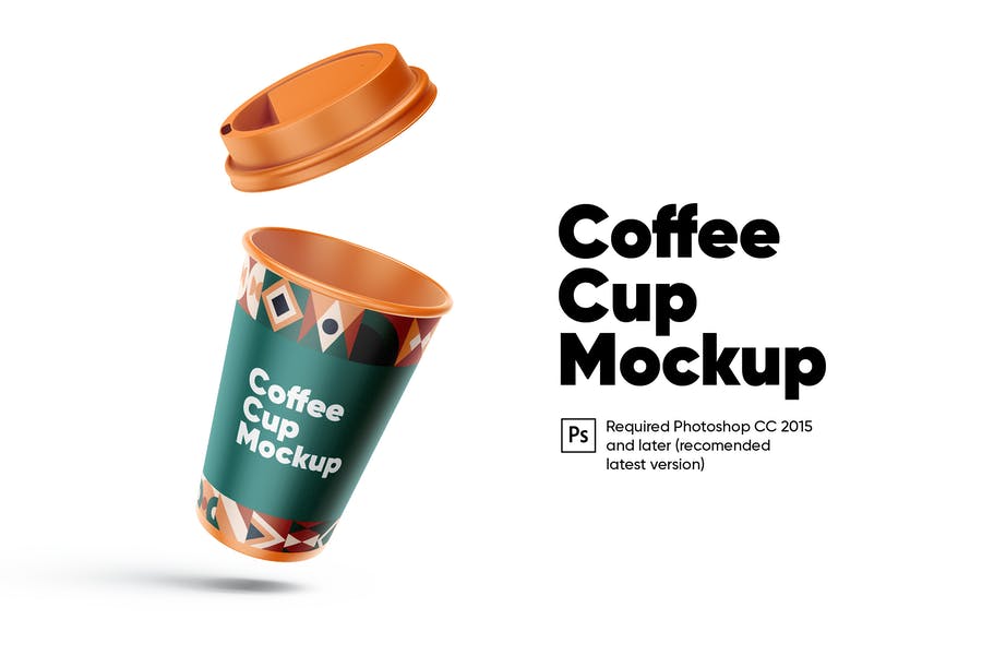 In Air Paper Coffee Cups Mockup 