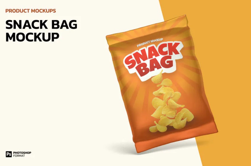 Layered Snack bag Mockups