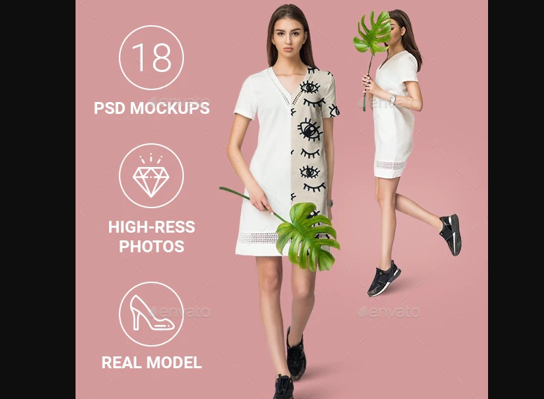 Model Dress PSD Mockup 