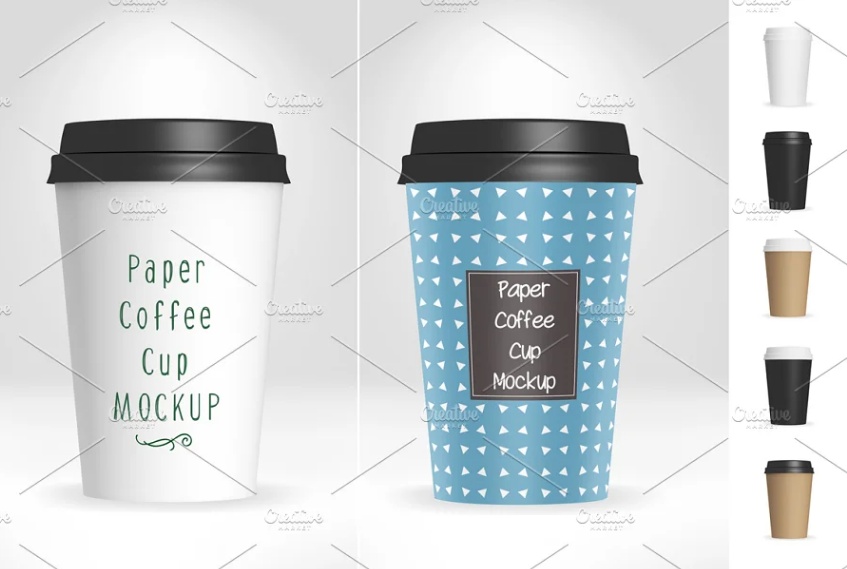 Paper Coffee Cup Label Mockup