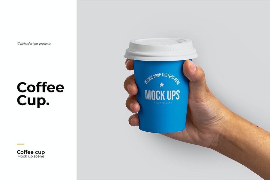 Paper Coffee Cup in Hands Mockup
