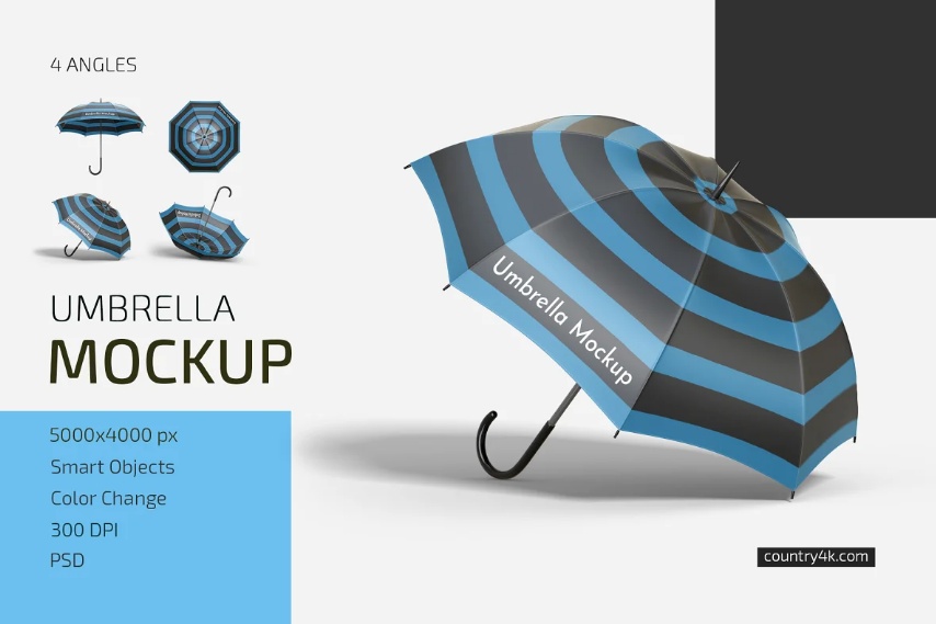 Personalized Umbrella Mockups PSD