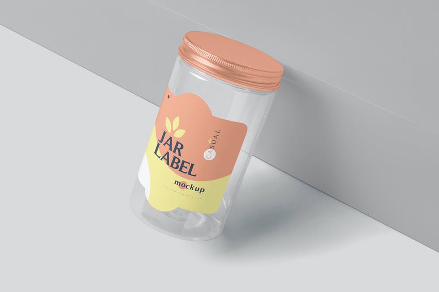 Plastic Jar Label Mockup PSD