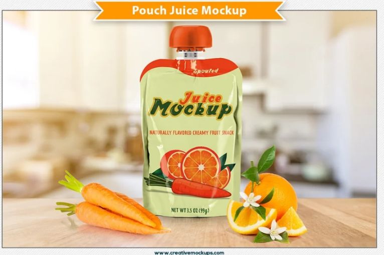 Pouch Juice Mockups PSD