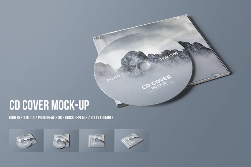 Realistic CD Cover Mockups