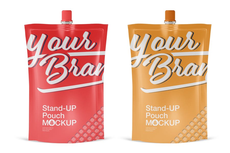 Stand Up Juice Pouch Mockup PSD
