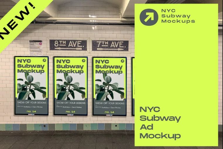 Subway Billboard Ad Mockup