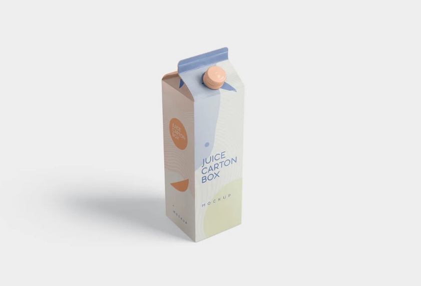 1Ltr Milk Packaging Carton Mockup