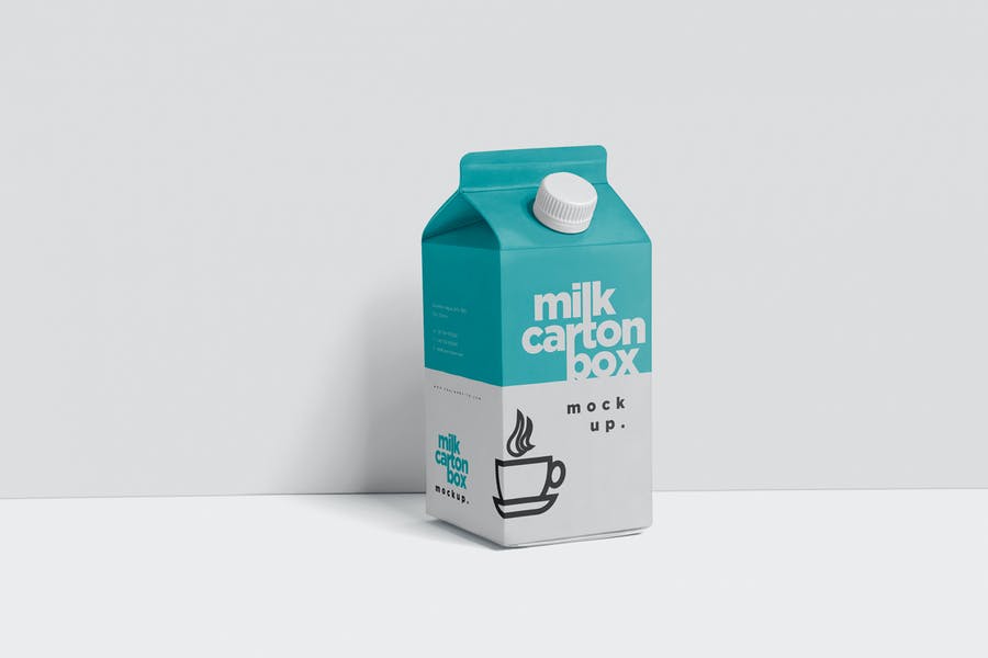 500ml Milk Carton Box Mockup