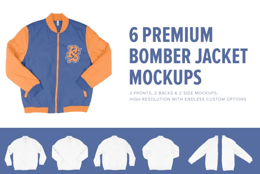 6 Premium Bomber Jacket Mockups